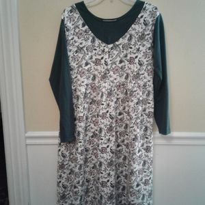 Vintage Shenanigans Floral Midi Dress Size Medium Faux Jumper-style (one piece)